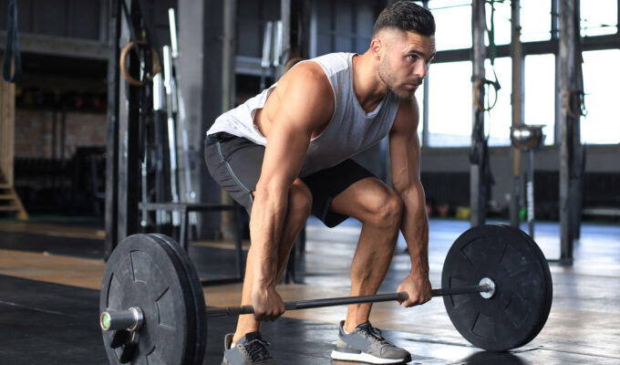 Muscular Man In Intense Workout
